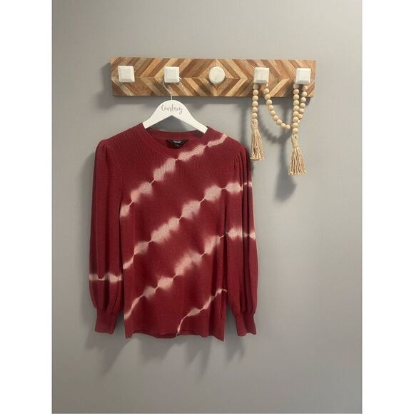 NWOT Simply Vera by Vera Wang maroon tie dye sweater Size M - Picture 1 of 5
